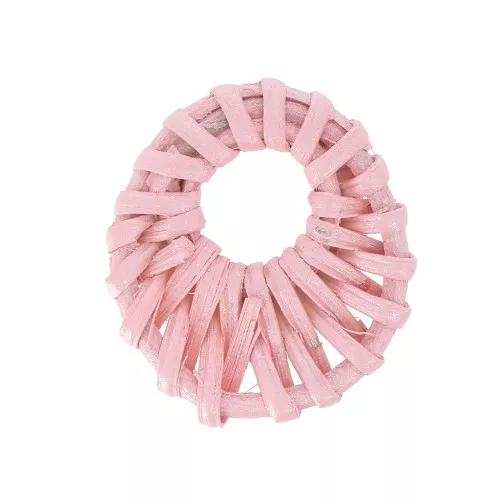 Donuts rotondo in rattan 43 mm - Rosa chiaro effetto perla x1