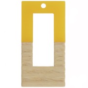 Pendente rettangolo in resina imitazione legno 38x19 mm Jaune - Marrone x1|raw }}