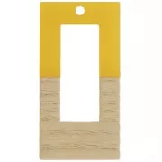 Pendente rettangolo in resina imitazione legno 38x19 mm Jaune - Marrone x1