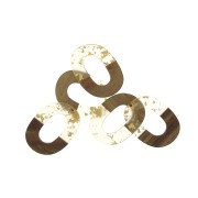 Pendente ovale asimmetrico 47x34.5 mm resina imitazione legno con frammenti d'oro