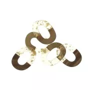 Pendente ovale asimmetrico 47x34.5 mm resina imitazione legno con frammenti d'oro