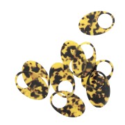 Pendente ovale ajouré acetato 48.5x32 mm - Guscio di tartaruga Marrone - Nero x1