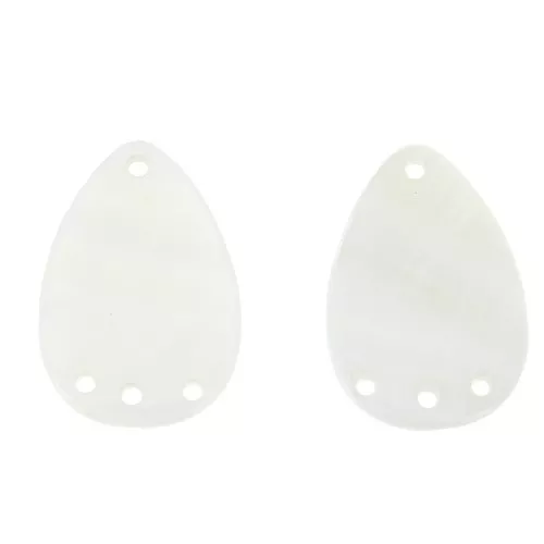 Pendente- distanziatore goccia madreperla 4 fori 30x21 mm - Naturale x2