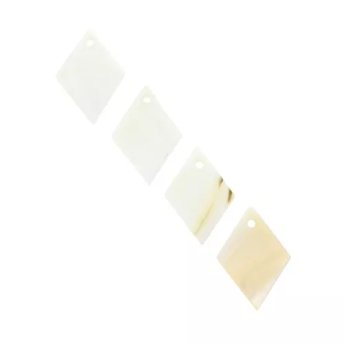 Sequins rombo in madreperla 20x14 mm - Naturale x4
