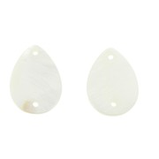 Distanziatori goccia in madreperla 2 fori 24x18 mm - Naturale x2|raw }}