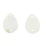 Distanziatori goccia in madreperla 2 fori 24x18 mm - Naturale x2