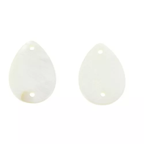 Distanziatori goccia in madreperla 2 fori 24x18 mm - Naturale x2