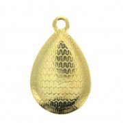 Pendente goccia lavorato in zamac e resina époxy 21x12 mm Dorato con- Turchese  x1