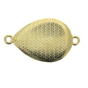 Distanziatore goccia 2 anelli con resina époxy 27x16 mm Dorato con oro fino con oro fino - Turchese  x1