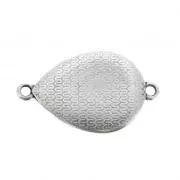 Distanziatore goccia 2 anelli resina époxy 27x16mm Argento invecchiato - Verde abete x1