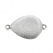 Distanziatore goccia 2 anelli resina époxy 27x16 mm Argento invecchiato - Rosso scuro