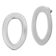 Orecchini design ovale in zamac 32.5x21 mm - placcatura argento fino anticato x2