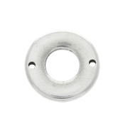 Distanziatore rotondo 2 fori 18 mm in zamac -placcatura argento fino anticato x1