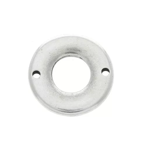 Distanziatore rotondo 2 fori 18 mm in zamac -placcatura argento fino anticato x1