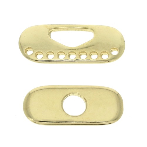 Chiusura per bracciale multifila e collana 21x9 mm en zamac - Dorato con oro fino x1