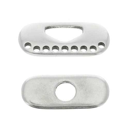 Chiusura per bracciale multifila e collana 21x9 mm in zamac - placcatura argento fino anticato x1