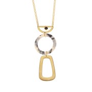 Pendente trapezio in zamac 46x28 mm - Dorato con oro fino x1