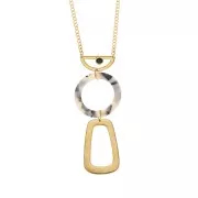 Pendente trapezio in zamac 46x28 mm - Dorato con oro fino x1