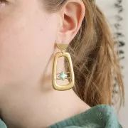 Pendente trapezio in zamac 46x28 mm - Dorato con oro fino x1