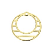 Pendente cerchio traforato in zamac 23 mm - Dorato con oro fino x1|raw }}