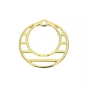 Pendente cerchio traforato in zamac 23 mm - Dorato con oro fino x1