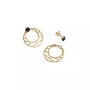 Pendente cerchio traforato in zamac 23 mm - Dorato con oro fino x1