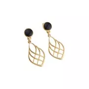 Pendente goccia effetto incrociato in zamac 27x16 mm - Dorato con oro fino x1