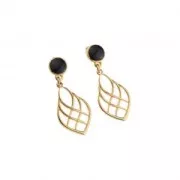 Pendente goccia effetto incrociato in zamac 27x16 mm -placcatura argento fino anticato x1