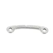 Distanziatore barra lavorato 2 fori 20x4 mm in zamac -placcatura argento fino anticato x1
