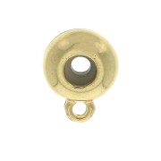 Stopper Bead attacco ciondolo 10 mm con un foro di 3 mm - Dorato con oro fino x1
