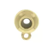 Stopper Bead attacco ciondolo 10 mm con un foro di 3 mm - Dorato con oro fino x1