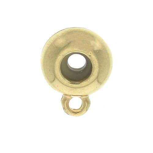 Stopper Bead attacco ciondolo 10 mm con un foro di 3 mm - Dorato con oro fino x1