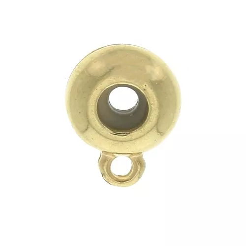 Stopper Bead attacco ciondolo 10 mm con un foro di 3 mm - Dorato con oro fino x1