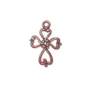 Ciondolo croce mm. 20x14 rame antico x1