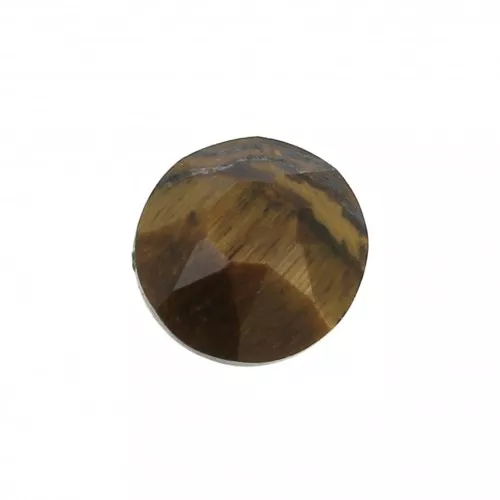 Cabochon rotondo sfaccettato 6mm Occhio di tigre x1