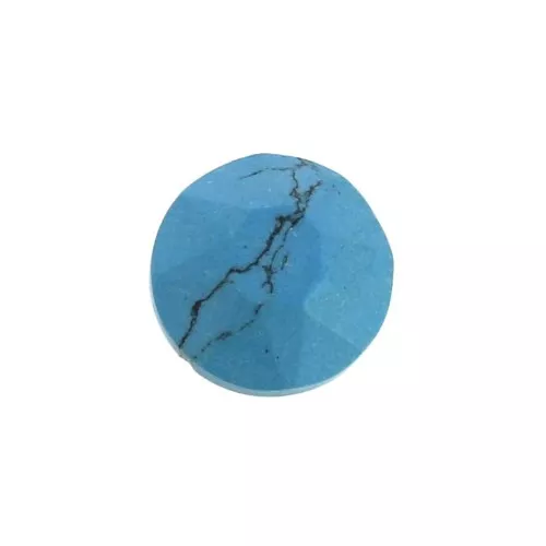 Cabochon rotondo sfaccettato 6mm Imitazione Turchese x1