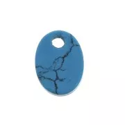 Paillette ovale 8x6 mm Pietra Gemma - Imitazione Turchese x1