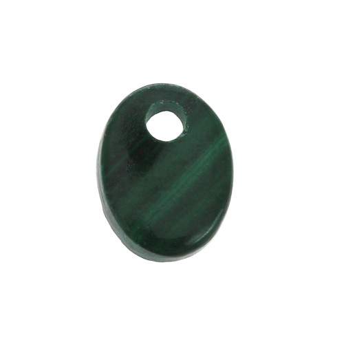 Paillette ovale 8x6 mm Pietra Gemma - Malachite x1