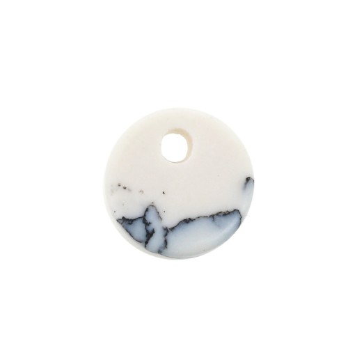 Paillette rotondo 8 mm Pietra Gemma - Howlite x1