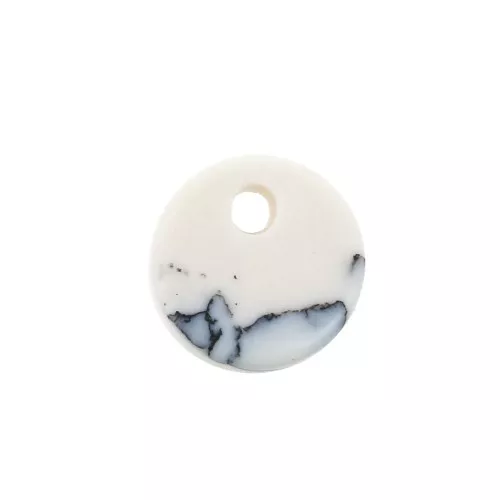 Paillette rotondo 8 mm Pietra Gemma - Howlite x1