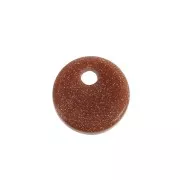 Paillette rotondo 8 mm Pietra Gemma Gold Stone - Imitazione Pietra del Sole x1