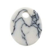 Paillette ovale 12x10 mm Pietra Gemma - Howlite x1