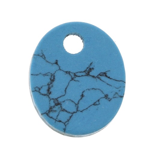 Paillette ovale 12x10 mm Pietra Gemma - Imitazione Turchese x1
