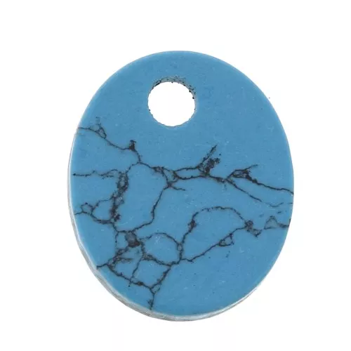 Paillette ovale 12x10 mm Pietra Gemma - Imitazione Turchese x1