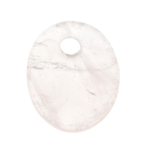Paillette ovale 12x10 mm Pietra Gemma - Quartz Rosa x1