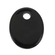 Paillette ovale 12x10 mm Pietra Gemma - Black Onyx x1