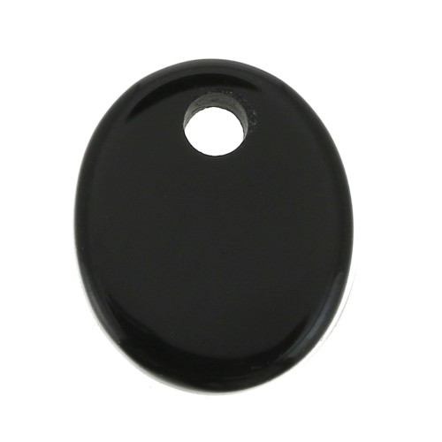Paillette ovale 12x10 mm Pietra Gemma - Black Onyx x1