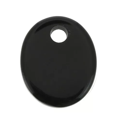 Paillette ovale 12x10 mm Pietra Gemma - Black Onyx x1