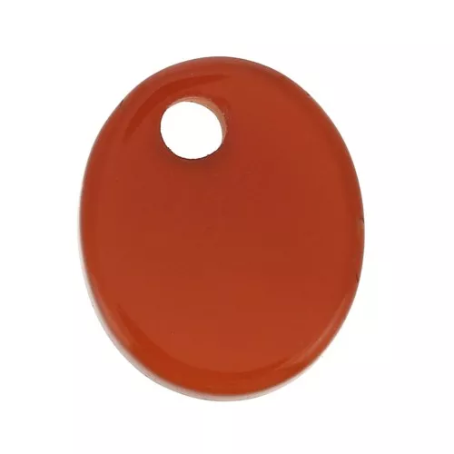 Paillette ovale 12x10 mm Pietra Gemma tinta - Agata rossa x1