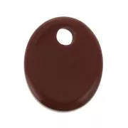 Paillette ovale 12x10 mm Pietra Gemma - Jaspe Rossa x1